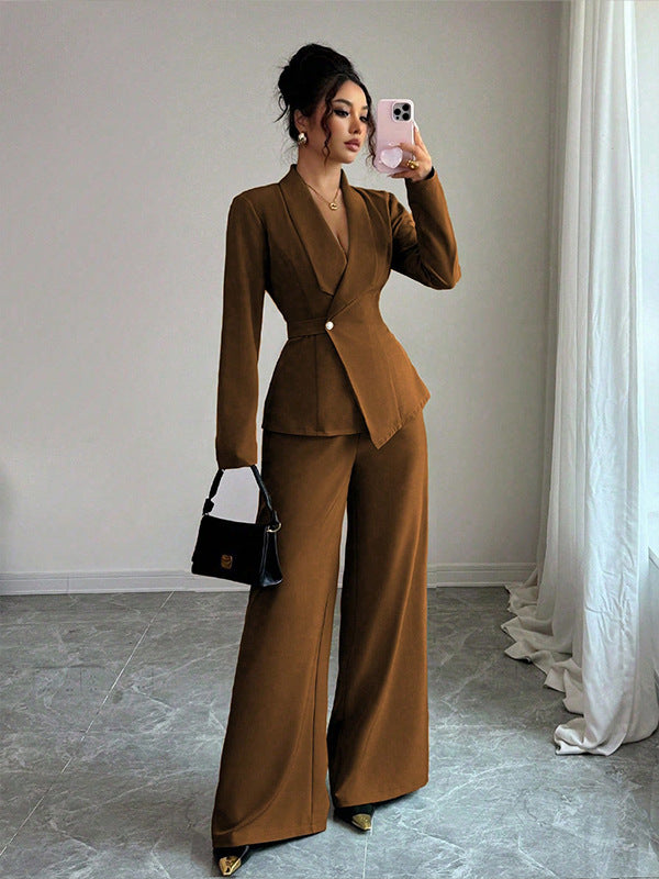 Ensemble Blazer Femme & Pantalon Droit Élégant – VISTORRA