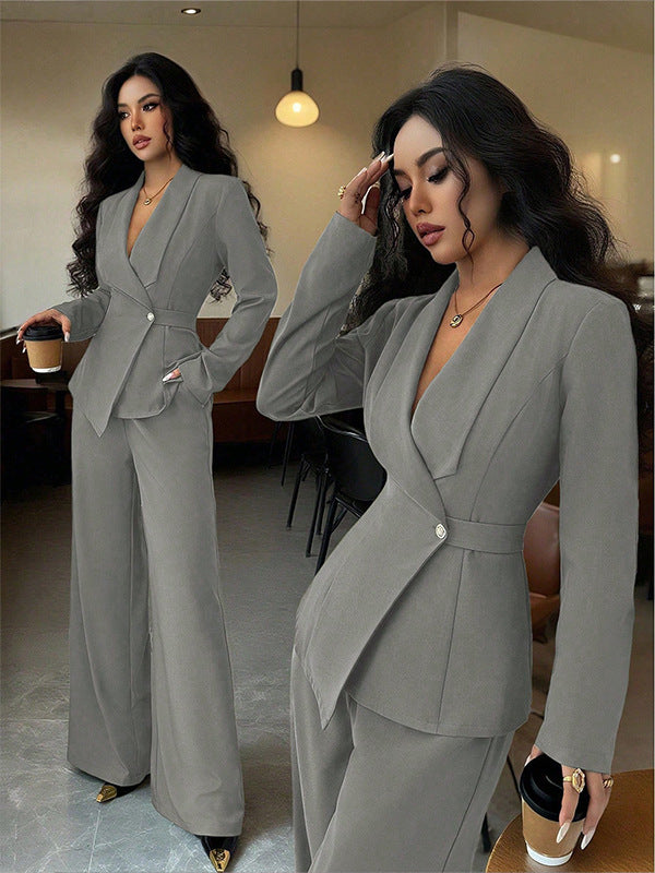 Ensemble Blazer Femme & Pantalon Droit Élégant – VISTORRA