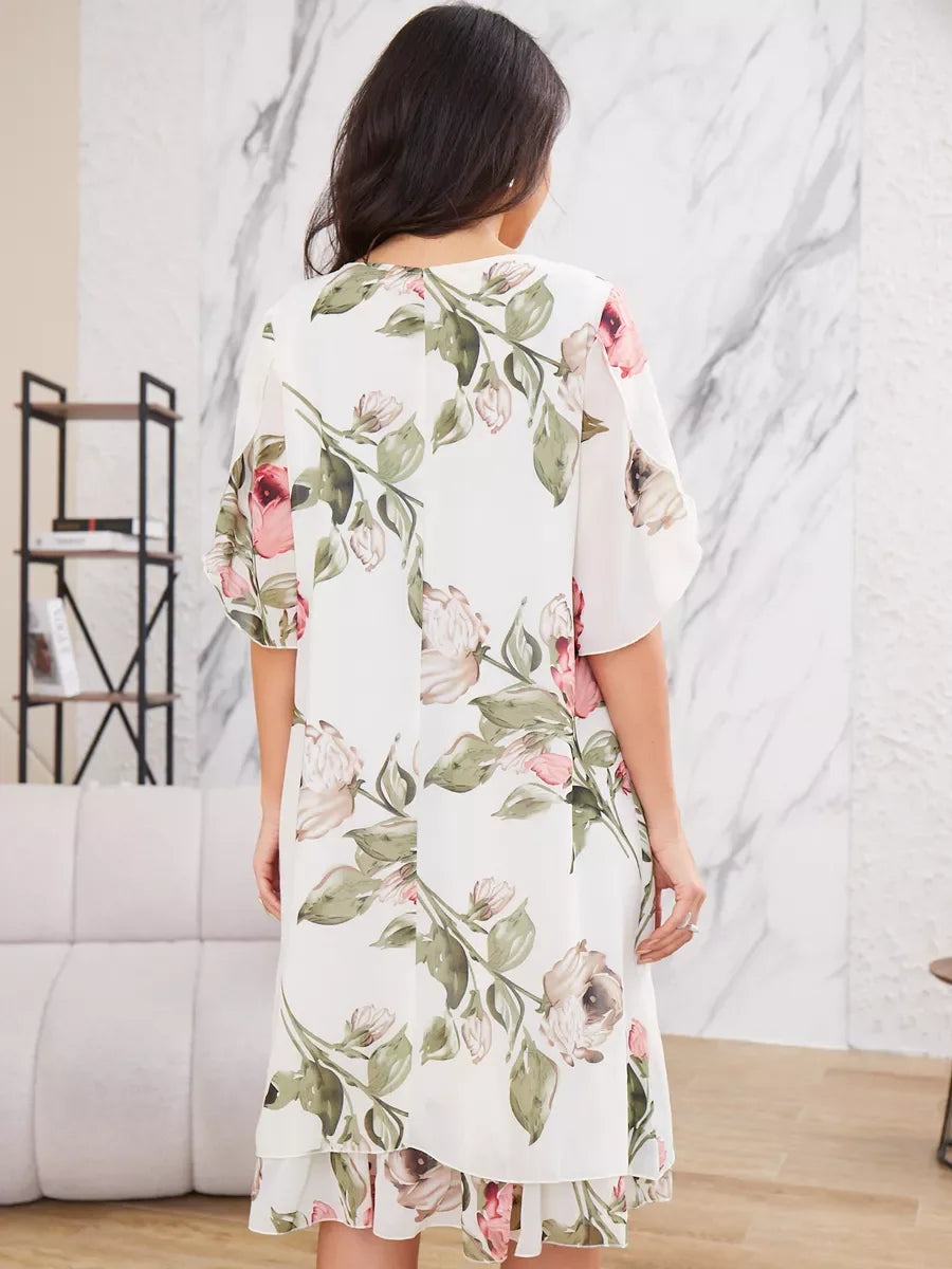 Robe Pull Été Femme – Mousseline Rose Plissée-Chic