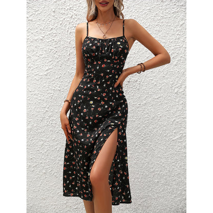 Robe Longue à Pois Femme – Fente Élégante