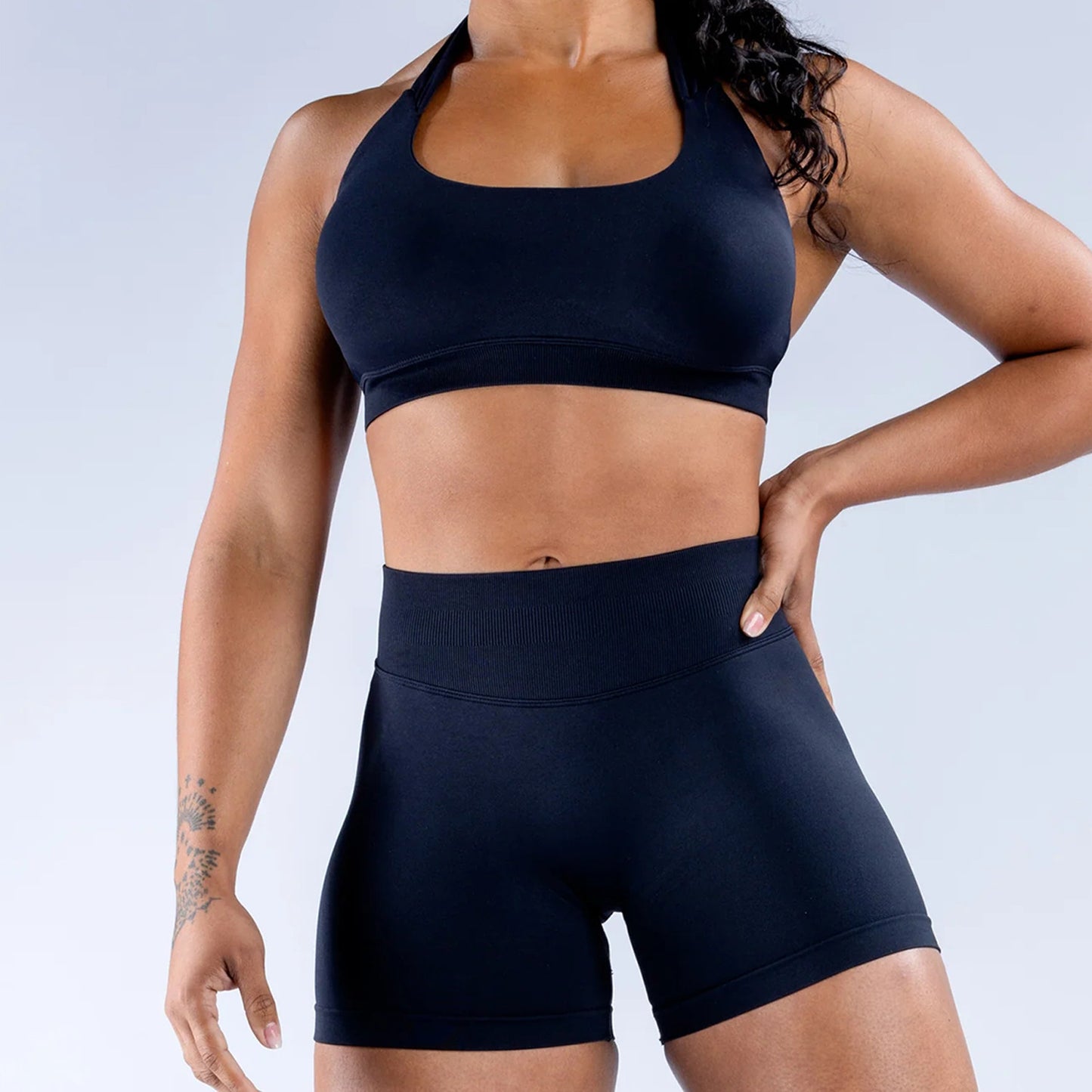 Matte Nylon Seamless Sports Bra