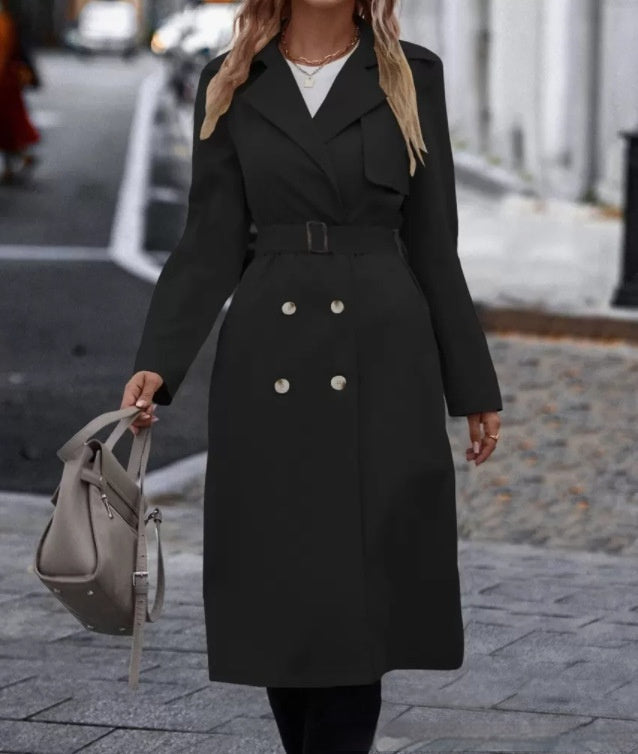 Trench Coat Long Ceinturé Chic Hiver | VISTORRA